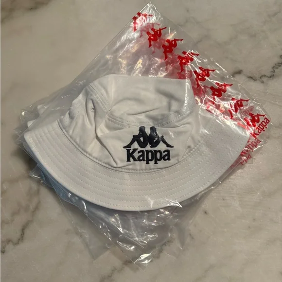 Kappa Bright White Recycled Bucket Hat - Picture 3 of 3